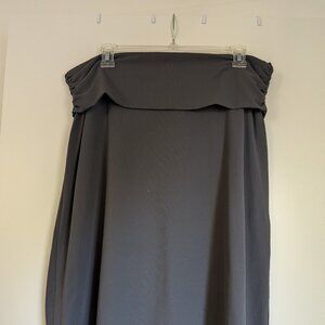 Eddie Bauer Gray Ruched Fold Over Waist Skirt